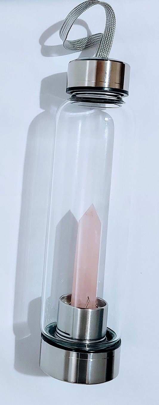 Crystal Balance Water Bottle - Rose Quartz