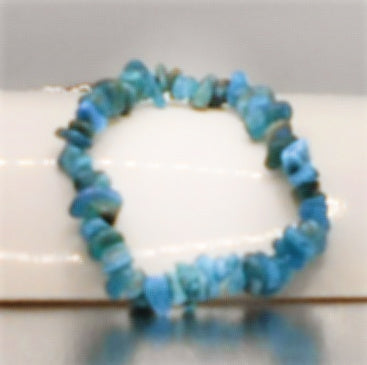 Blue Apatite Crystal Chip Bracelets