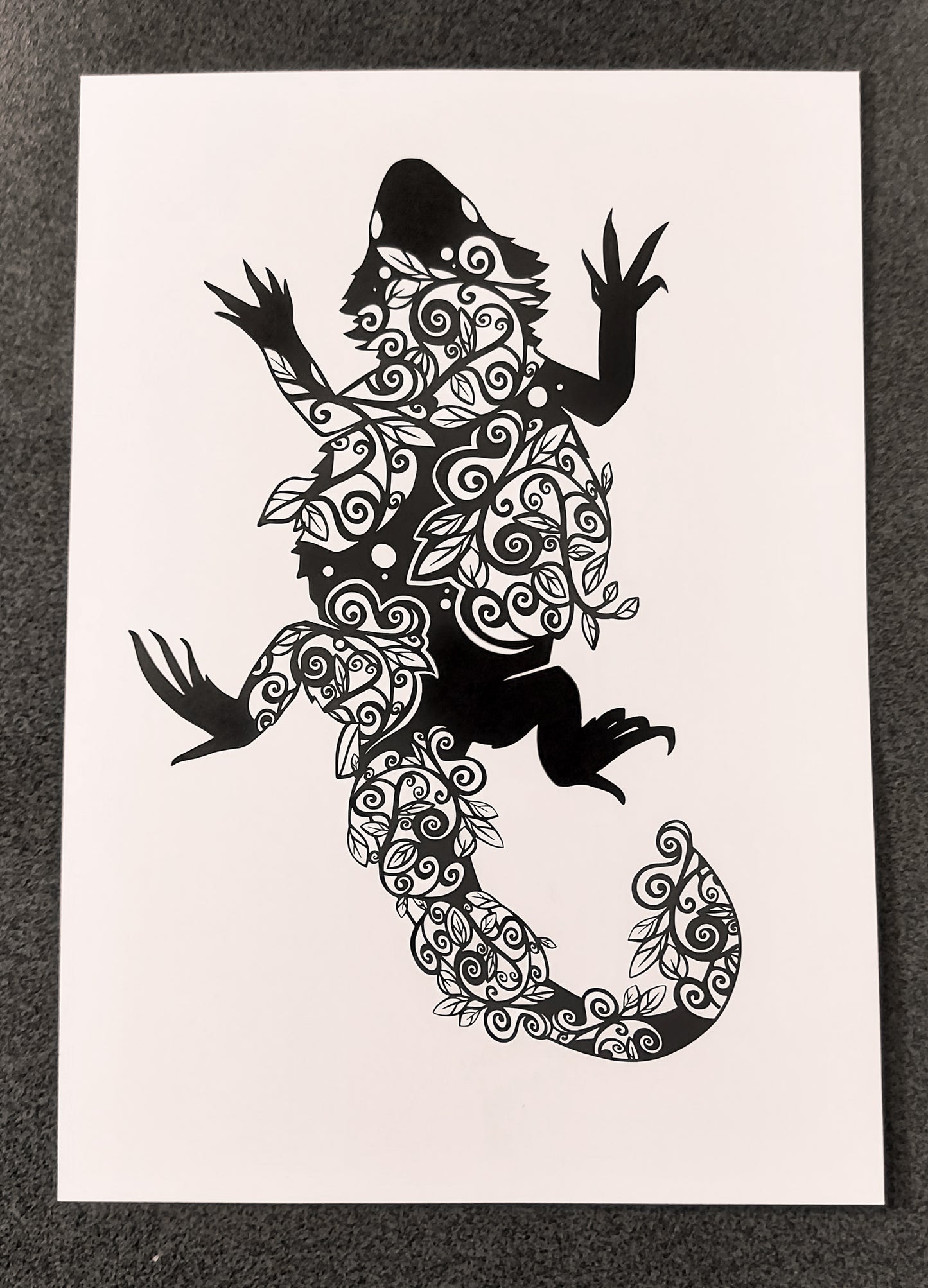 Fine Art Print Bearded Dragon Lizard A4