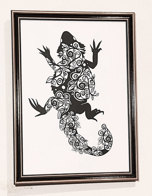Fine Art Print Bearded Dragon Lizard A4