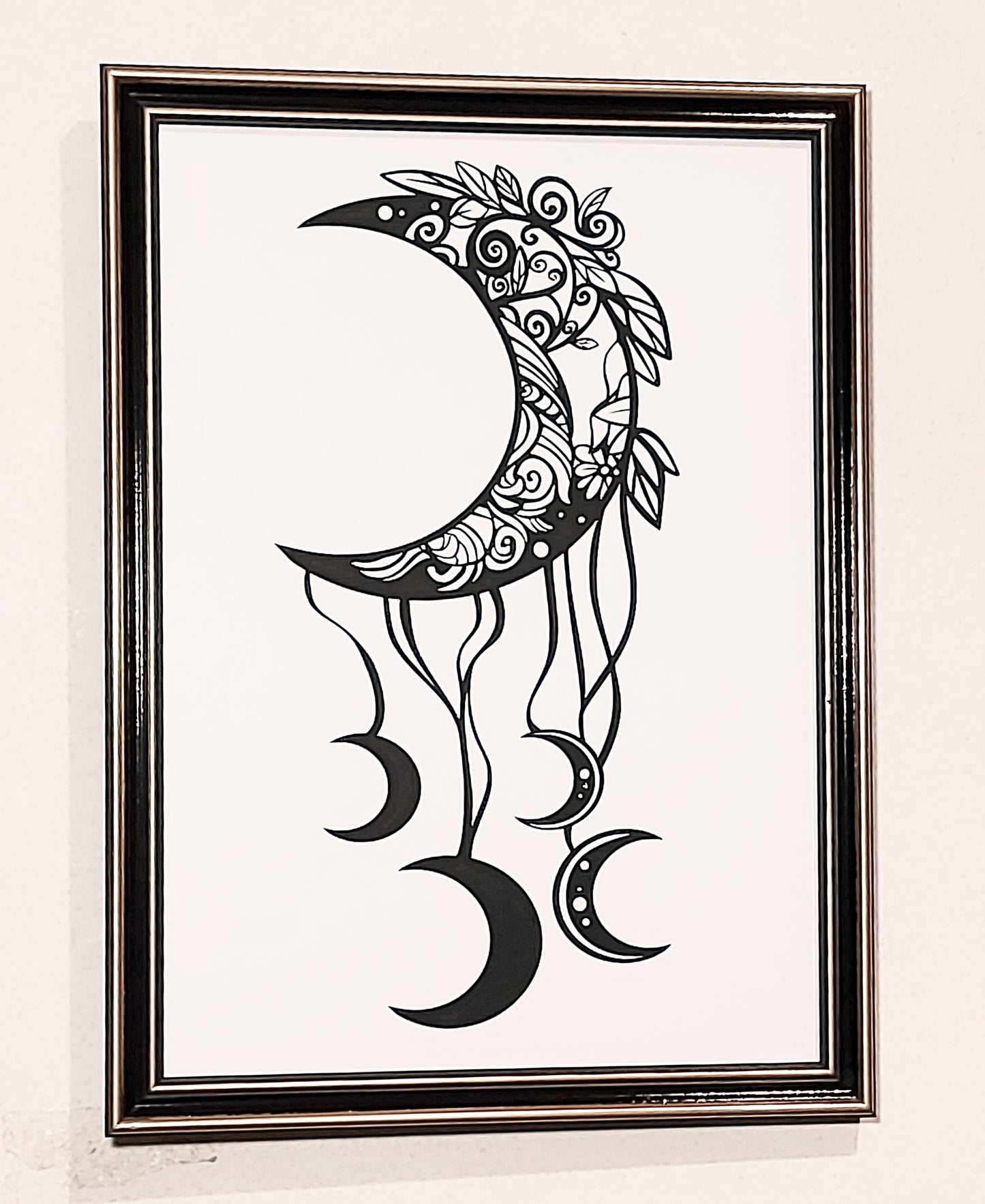 Fine Art Print Crecent Moon With Mini Moons A4