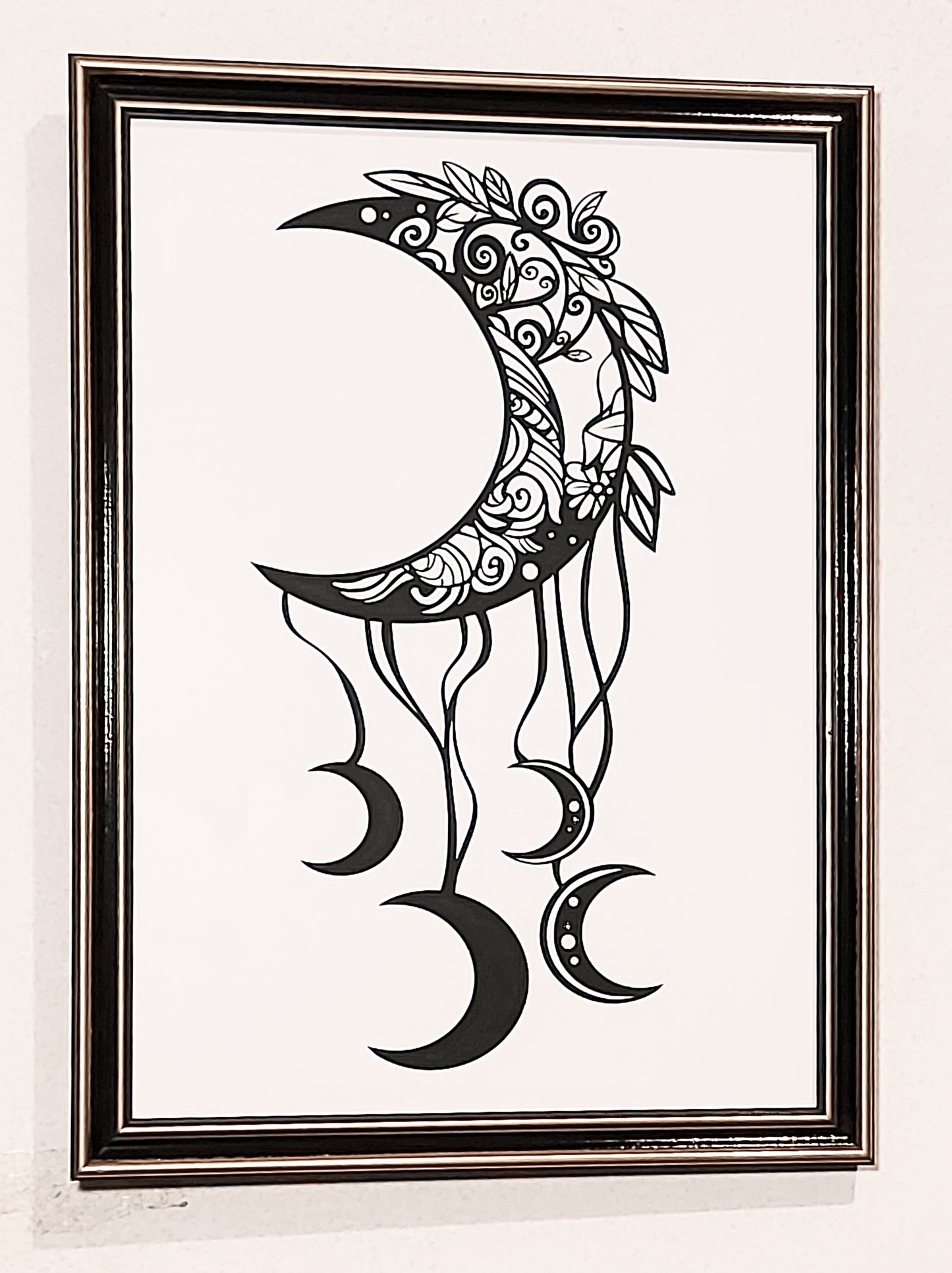 Fine Art Print Crecent Moon With Mini Moons A4