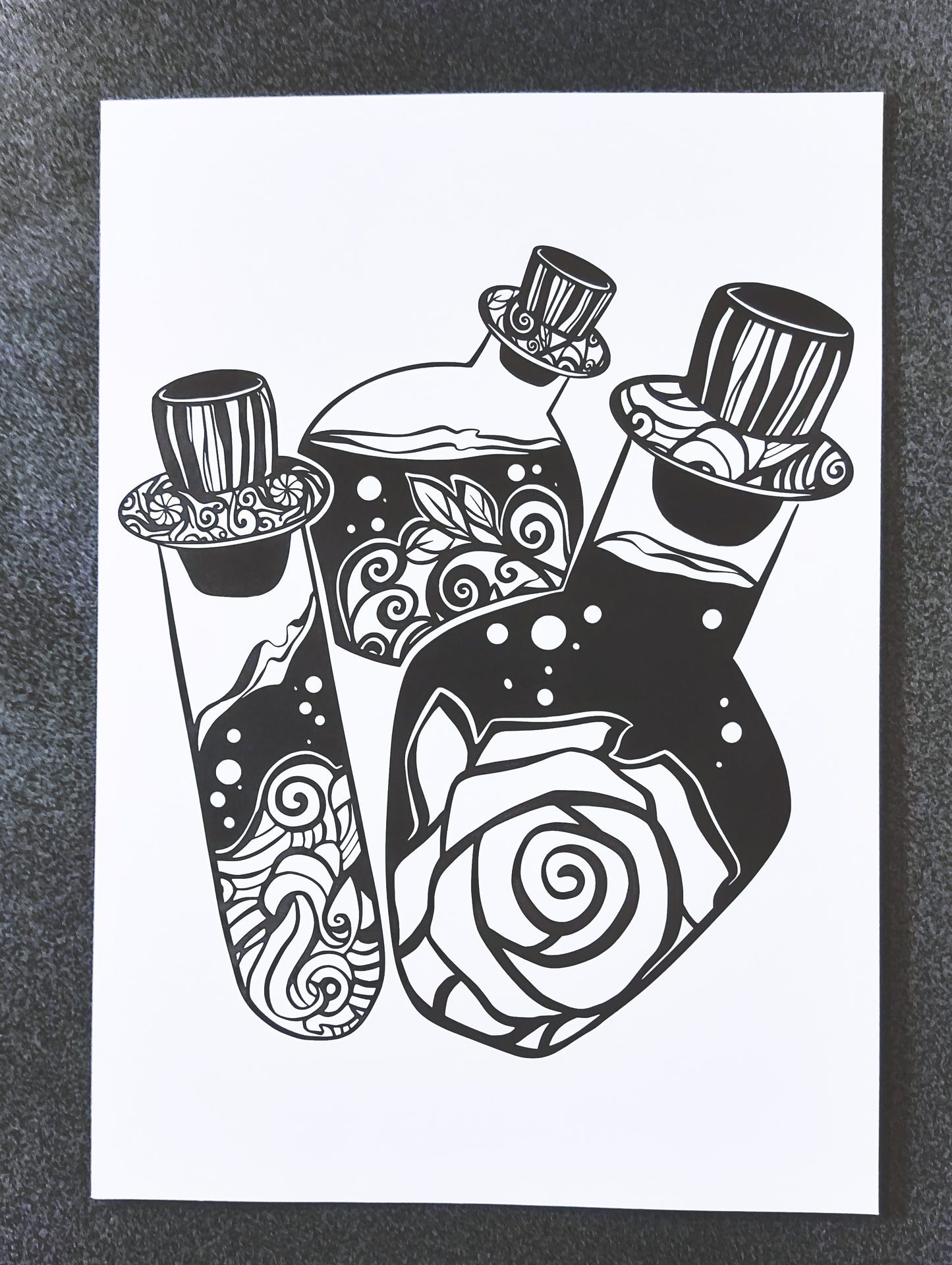 Fine Art Print Potion Bottles A4