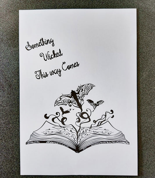 Fine Art Print Spellbook Bats A4