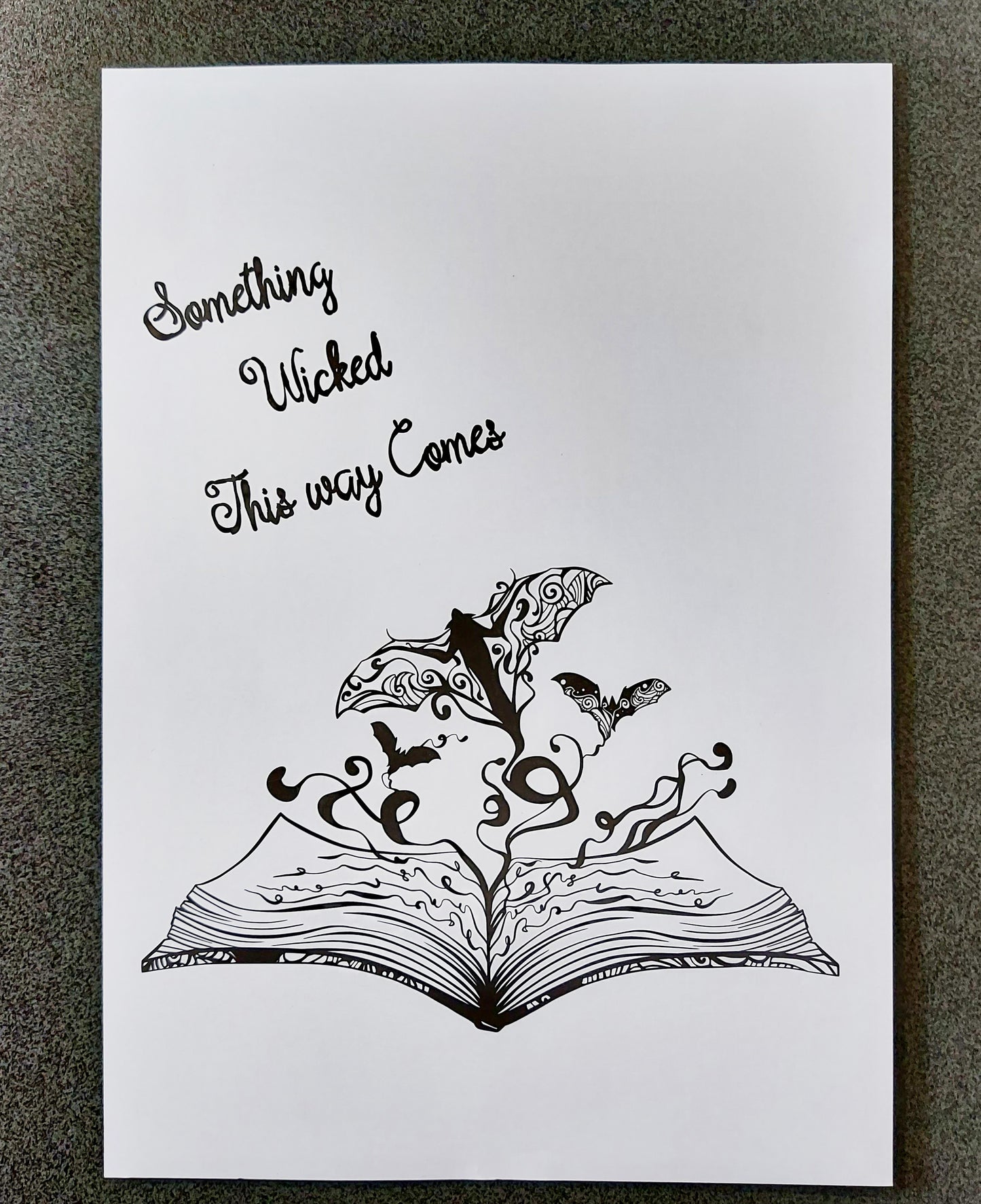 Fine Art Print Spellbook Bats A4