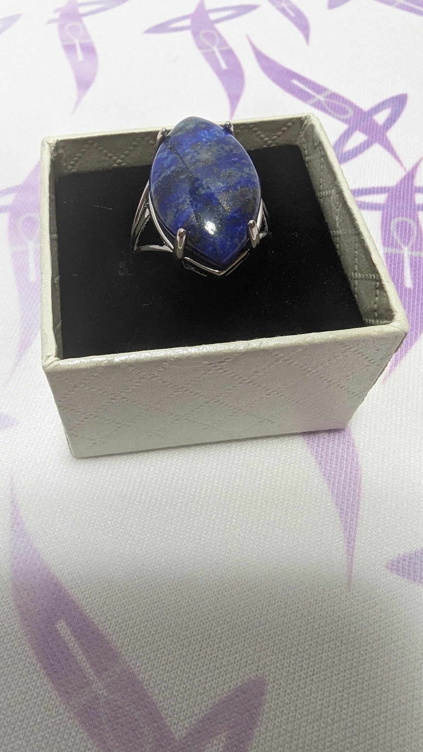 Lapis Lazuli Silver Adjustable Ring