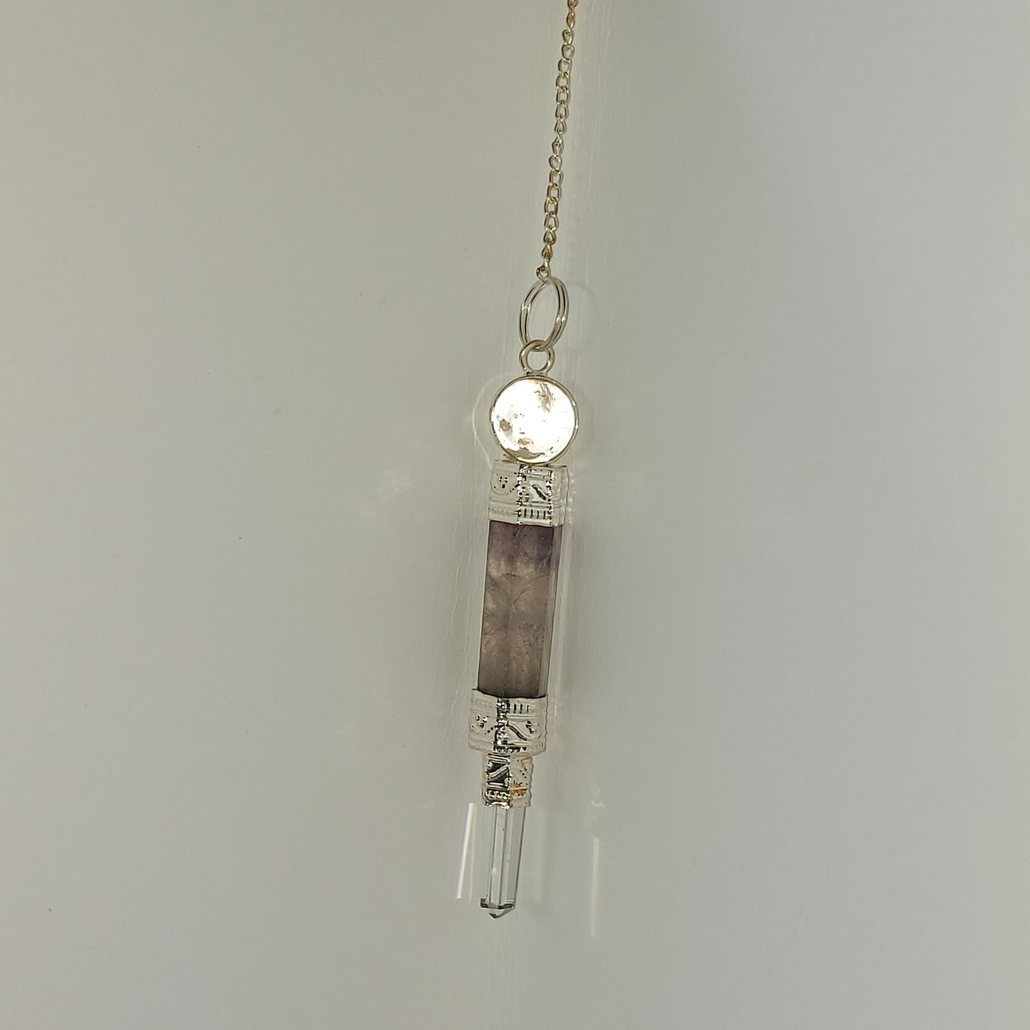 Wand Fluorite and Clear Quartz Pendulum