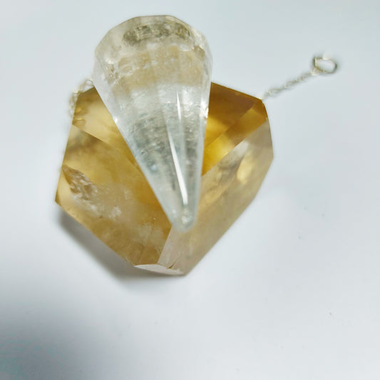 Pendulum Facteted Clear Quartz
