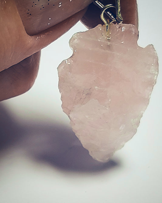 Pendulum Rose Quartz Arrowhead Pendulum