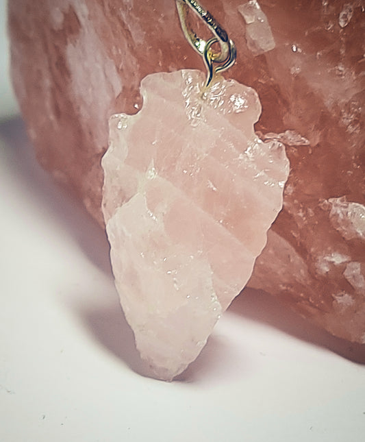Pendulum Rose Quartz Arrowhead Pendulum