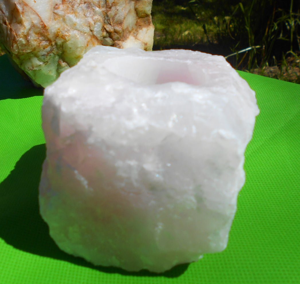 Rose Quartz Candle Holder - 800gms