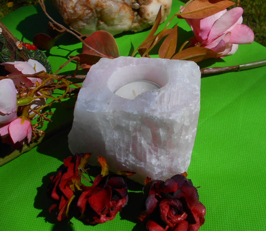 Rose Quartz Candle Holder - 800gms
