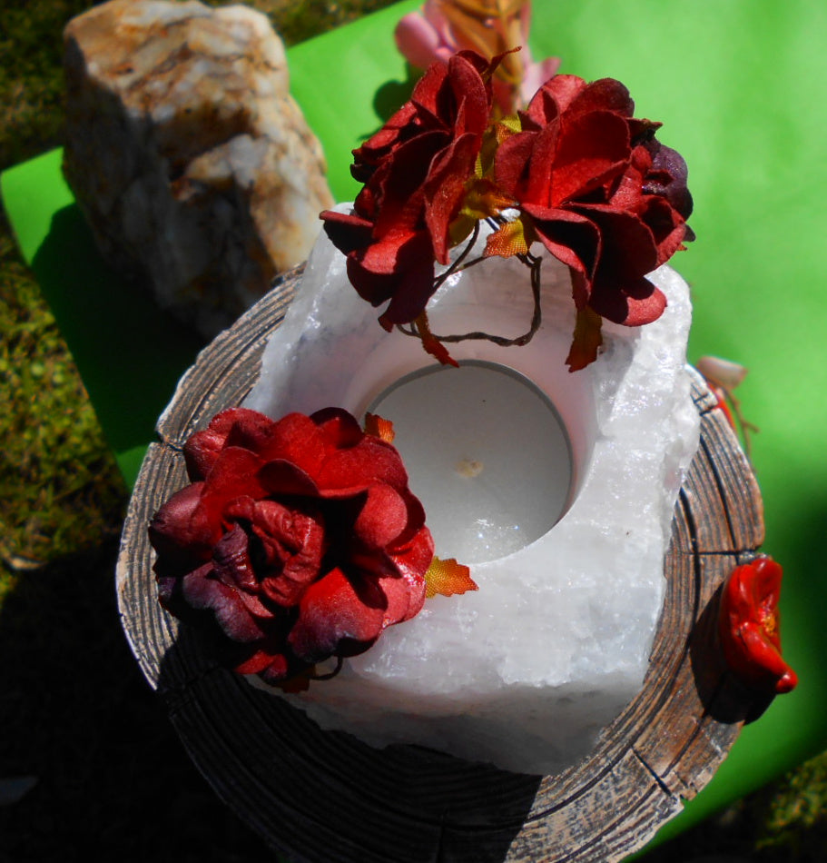 Rose Quartz Candle Holder - 800gms