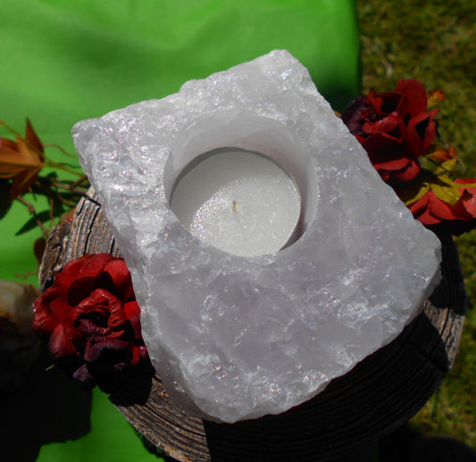 Rose Quartz Candle Holder - 890gms