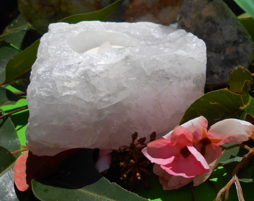 Rose Quartz Candle Holder - 890gms