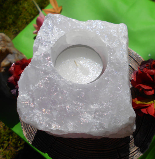 Rose Quartz Candle Holder - 890gms