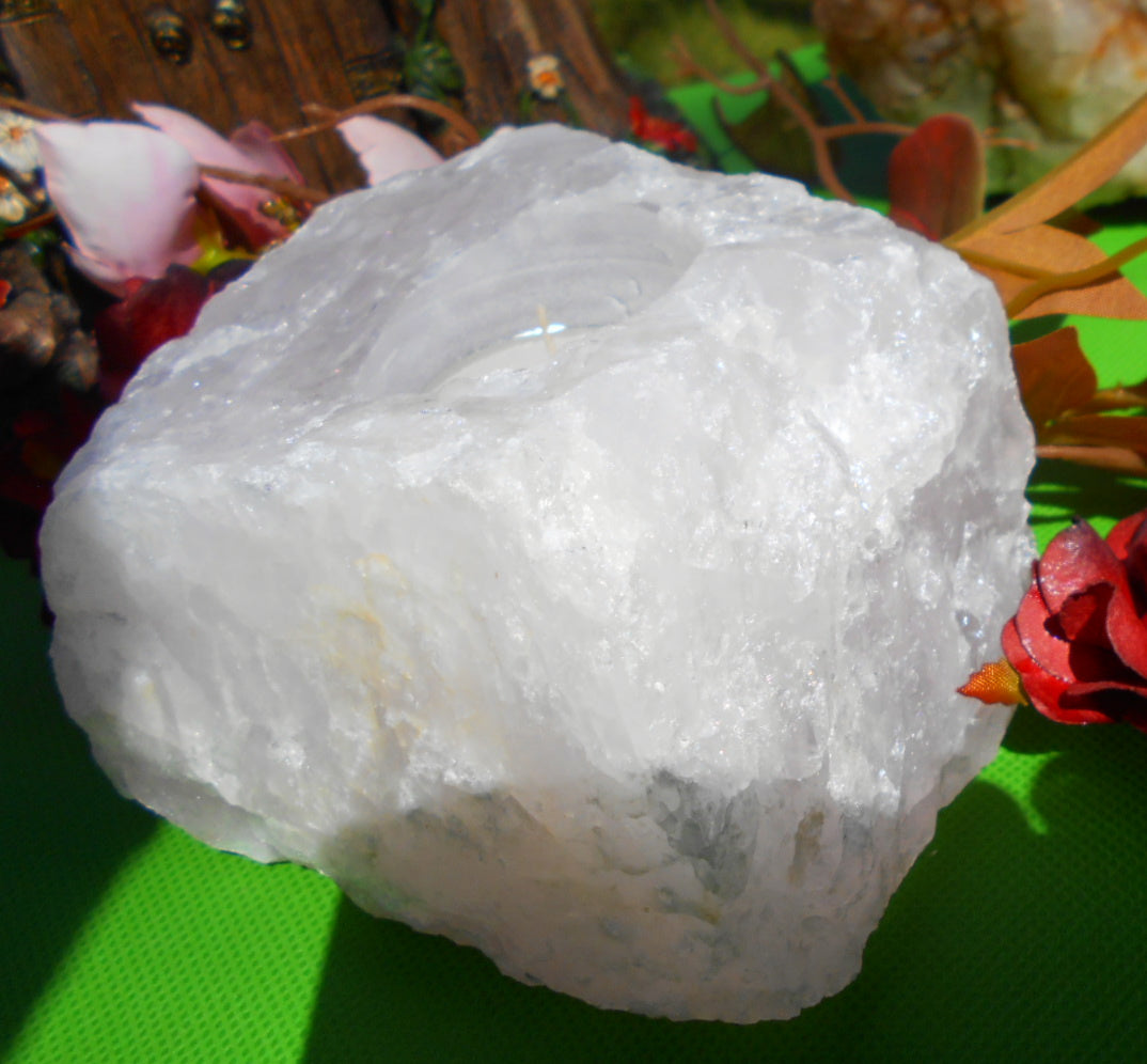 Rose Quartz Candle Holder - 890gms