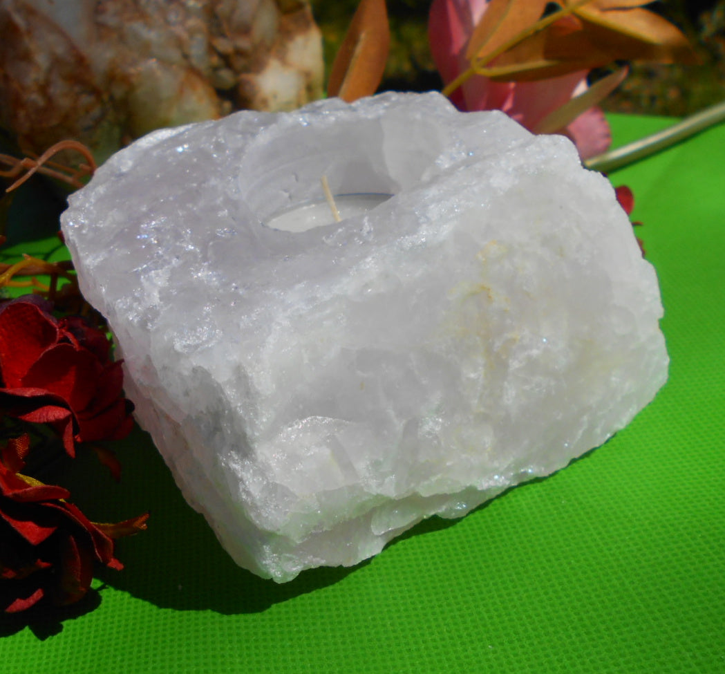 Rose Quartz Candle Holder - 890gms