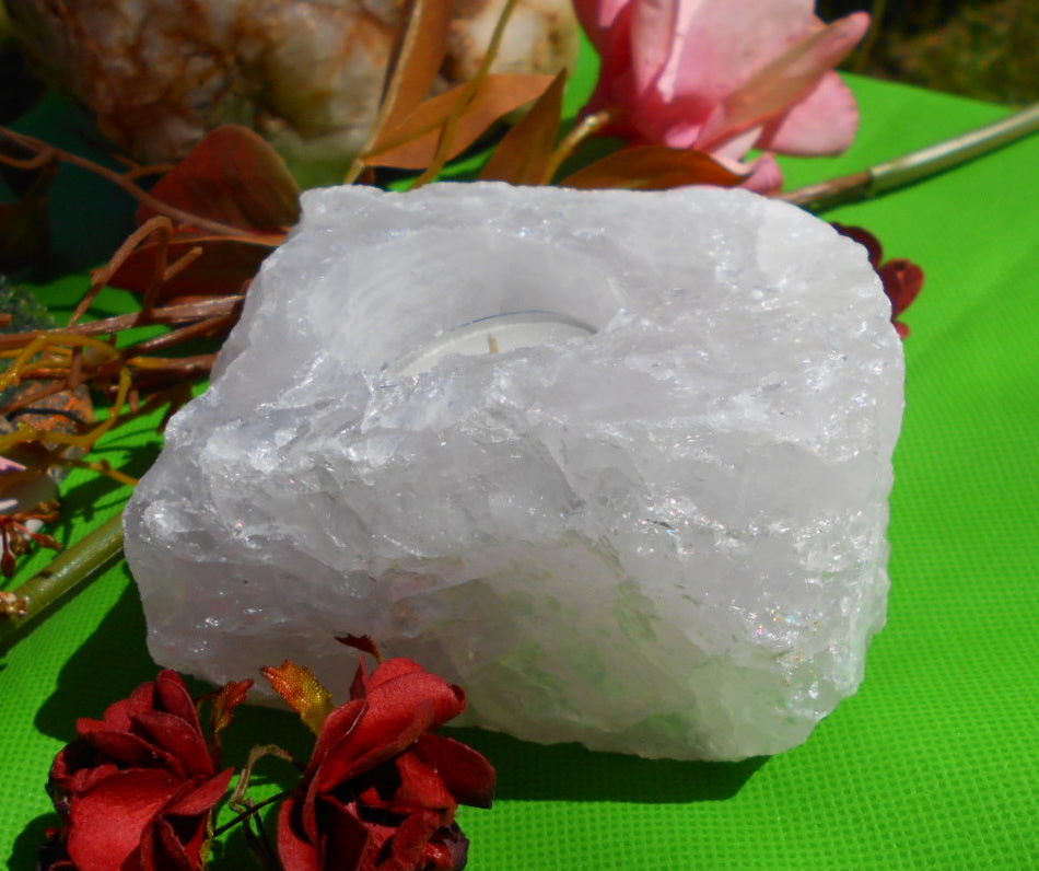 Rose Quartz Candle Holder - 890gms