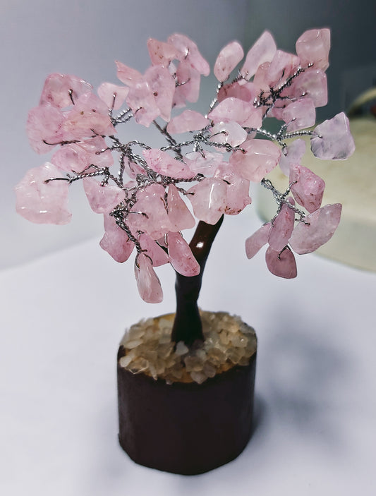 Crystal Rose Quartz Tree - Small