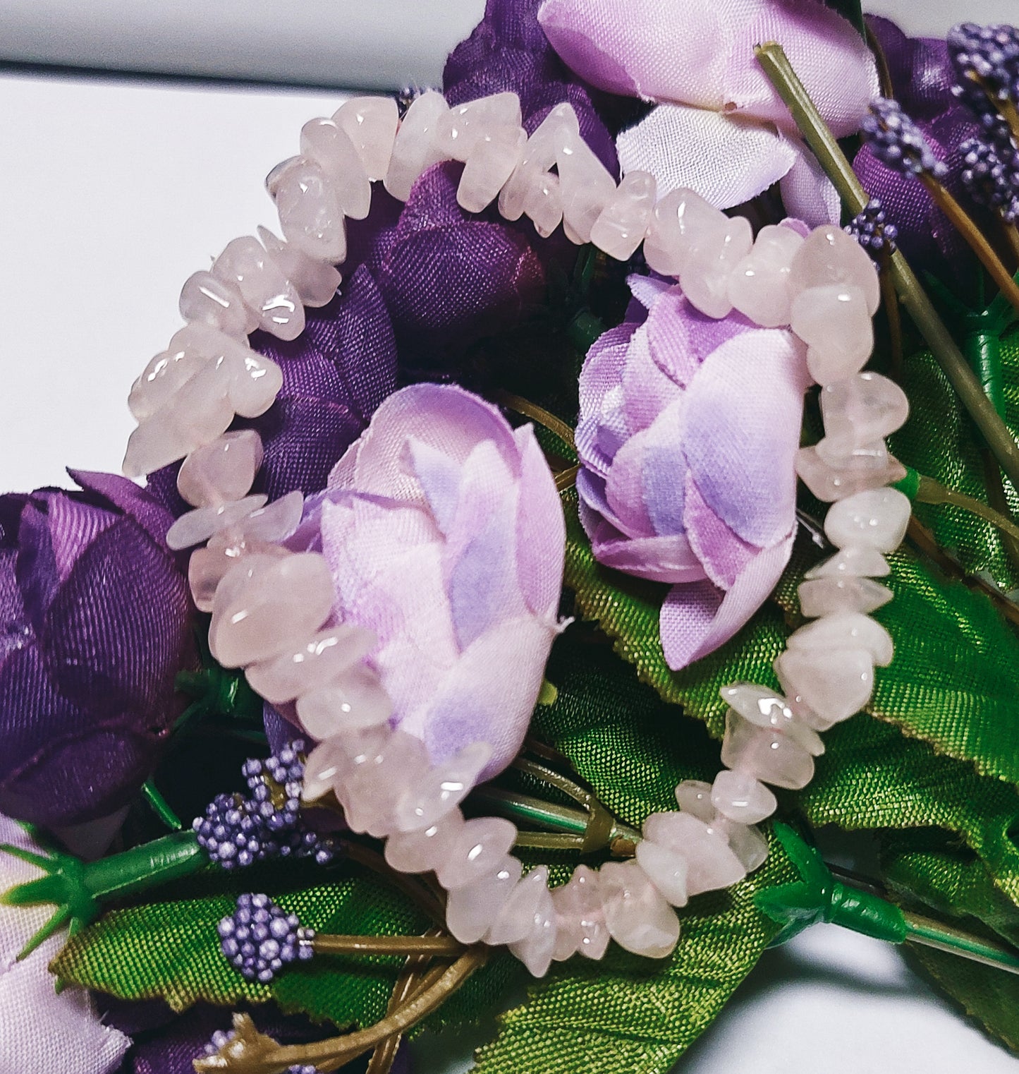 Rose Quartz Crystal Chip Bracelets