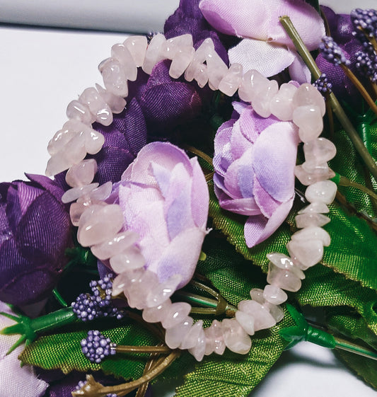 Rose Quartz Crystal Chip Bracelets