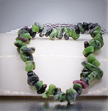 Ruby Zoisite Crystal Chip Bracelets