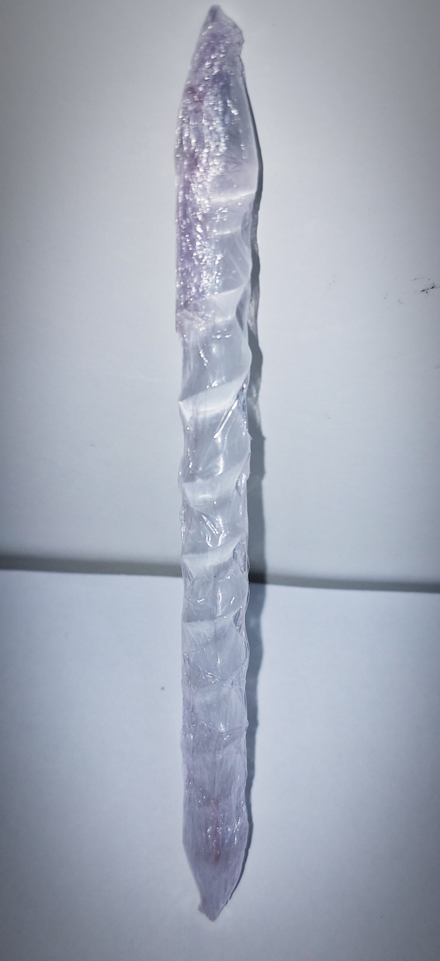 Small Selenite Spiral Wand Double Terminator