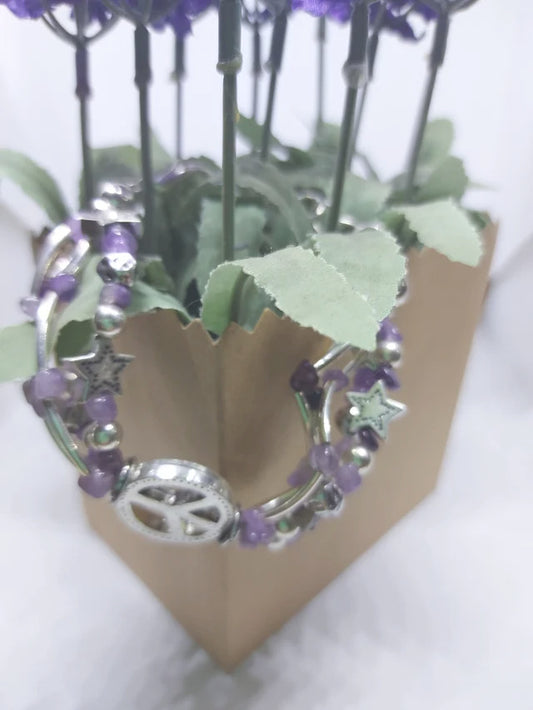 Amethyst and Silver Bracelet