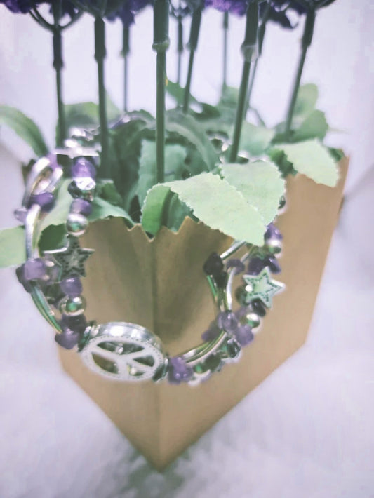 Amethyst and Silver Bracelet