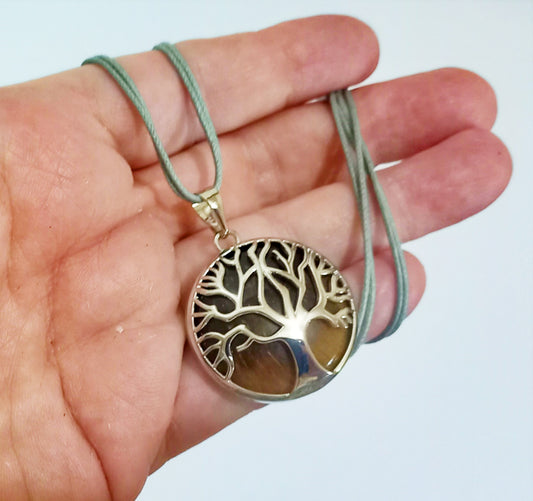 Tree of Life - Tigers Eye Pendant