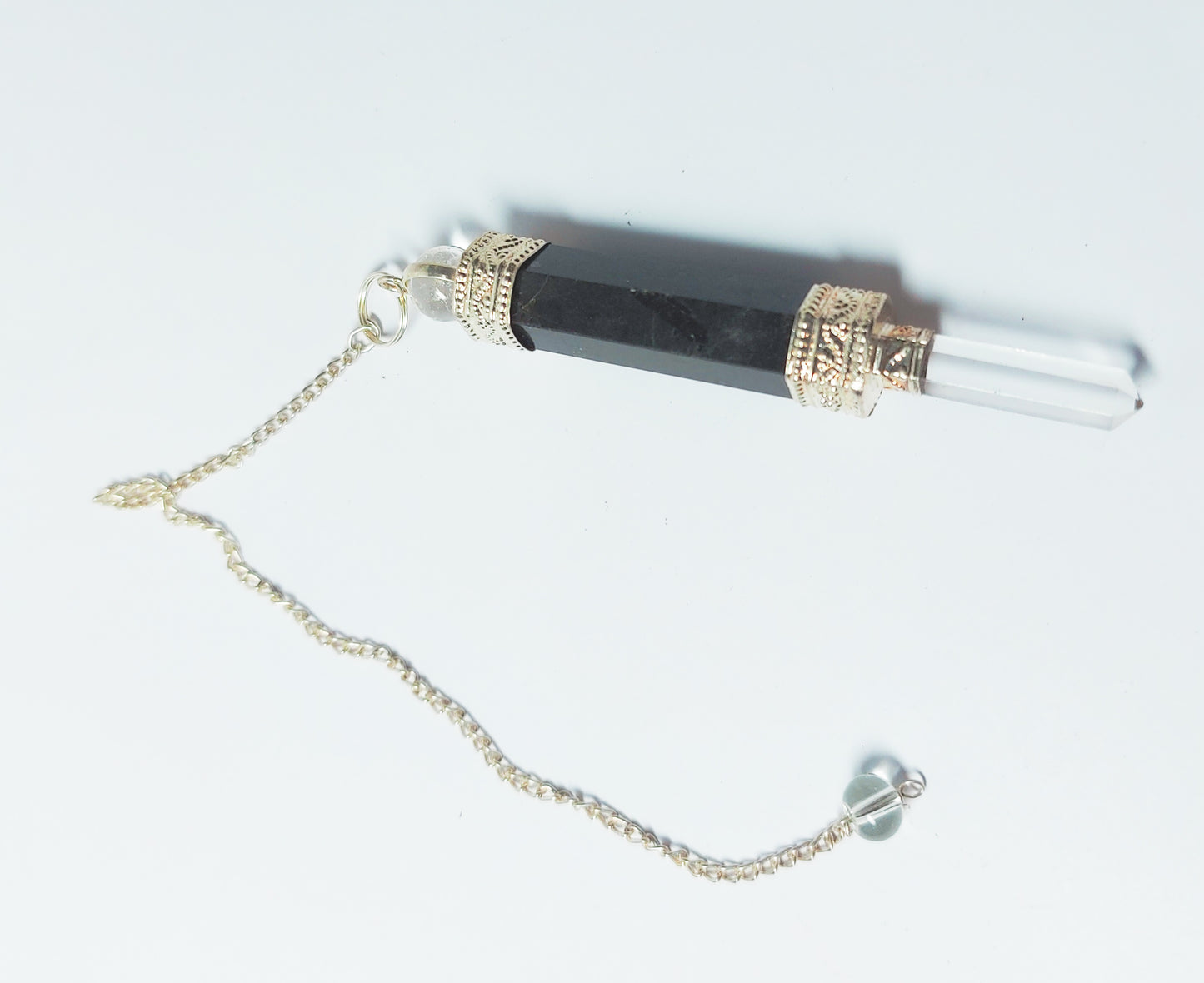Wand Tourmaline and Clear Quartz Pendulum or Pendant