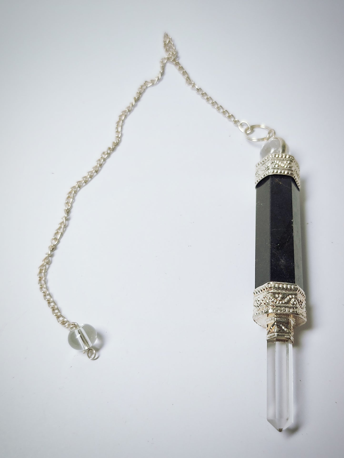 Wand Tourmaline and Clear Quartz Pendulum or Pendant