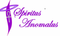 Logo for Spiritus Anomalus. A purple flame with a halo around top all in purple with an ankh in silver embedded into flame