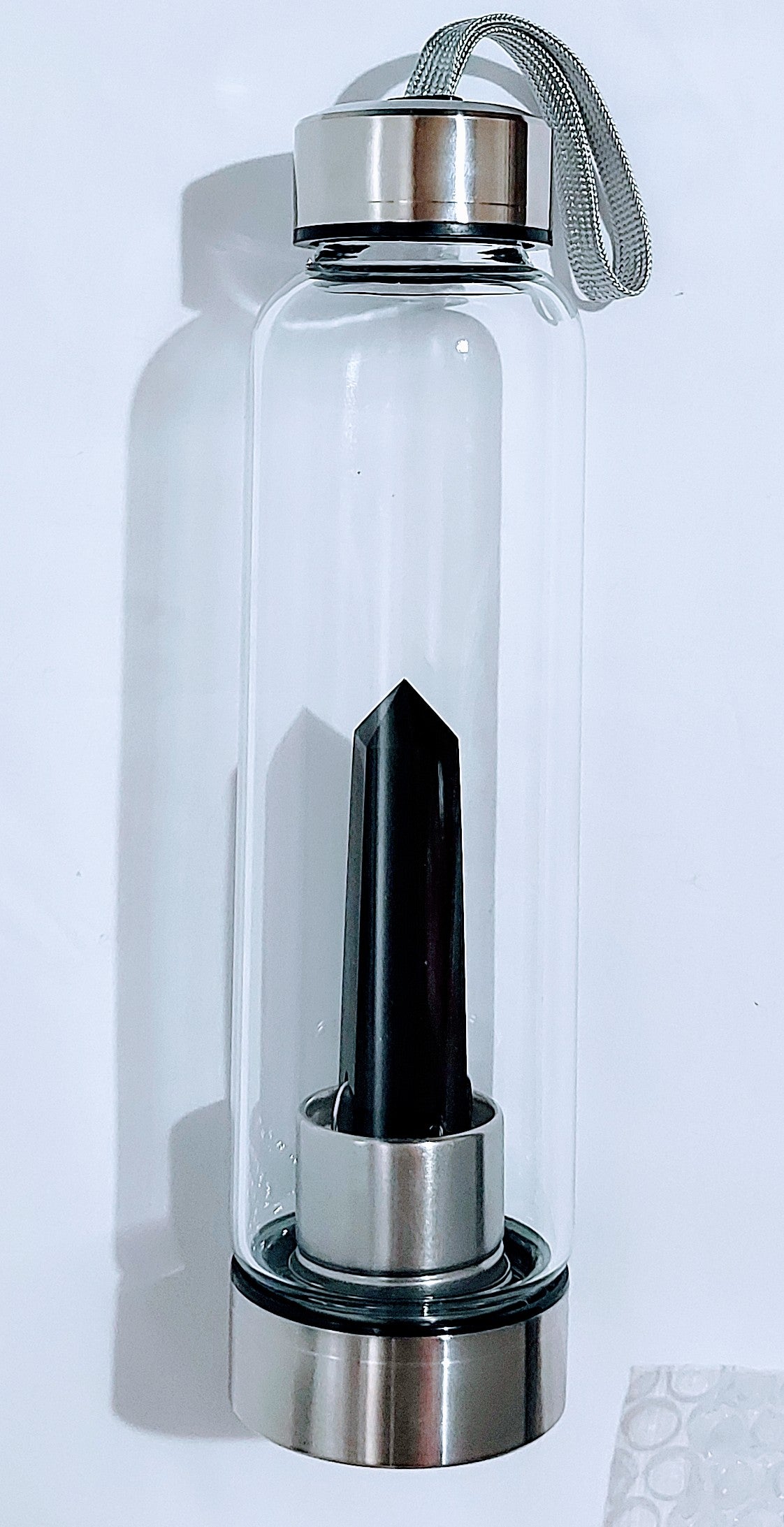 Crystal Balance Water Bottle - Black Obsidian