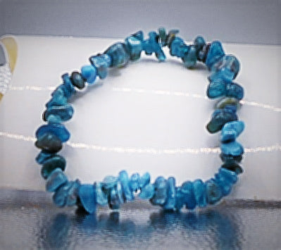 Blue Apatite Crystal Chip Bracelets