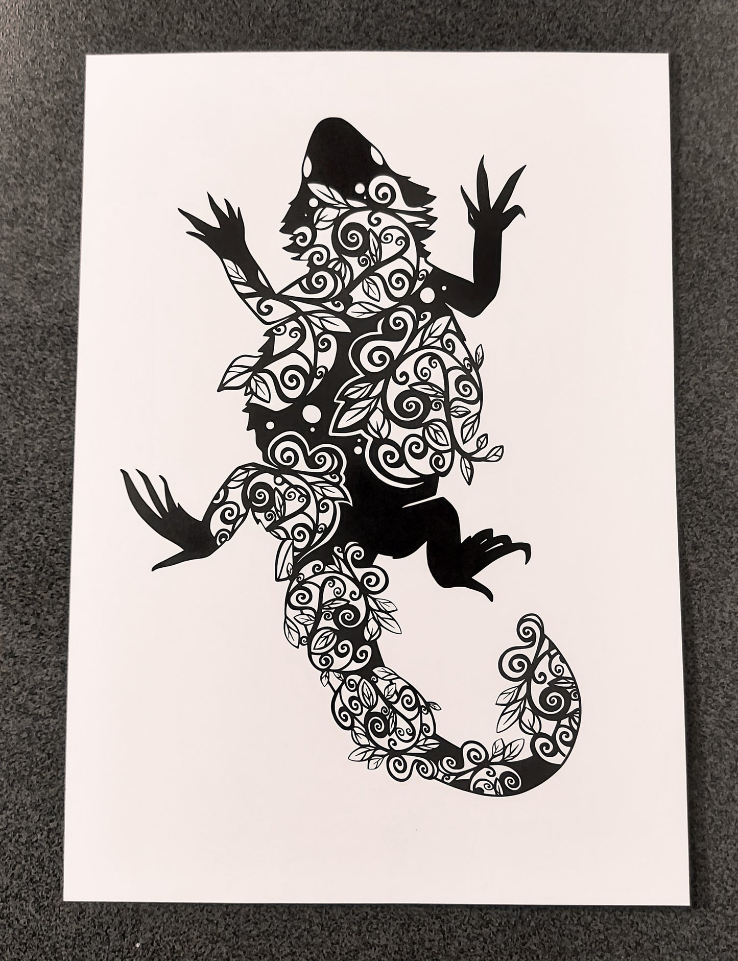 Fine Art Print Bearded Dragon Lizard A4