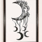 Fine Art Print Crecent Moon With Mini Moons A4