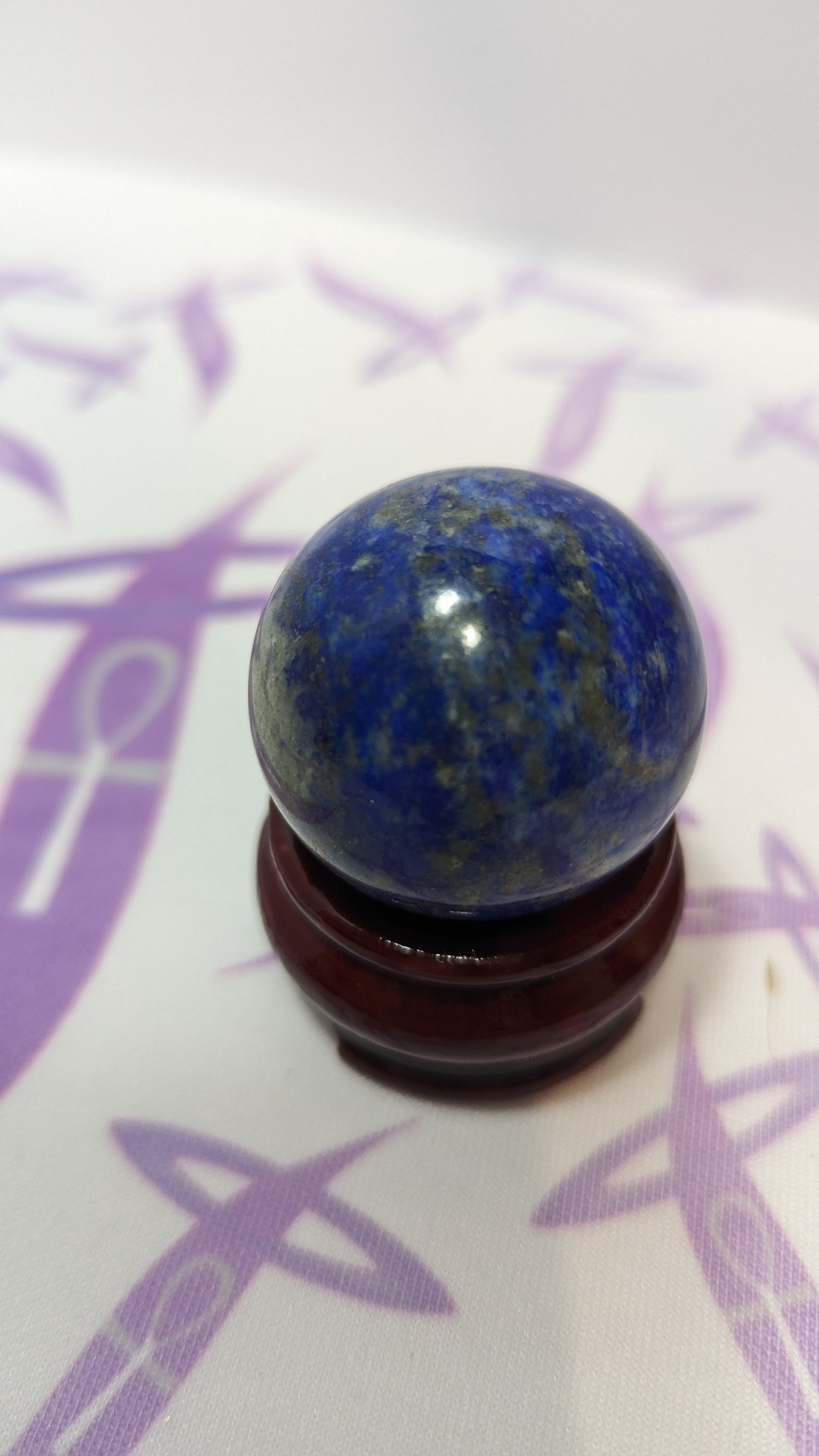 lapis lazuli sphere round deep blue genuine crystal