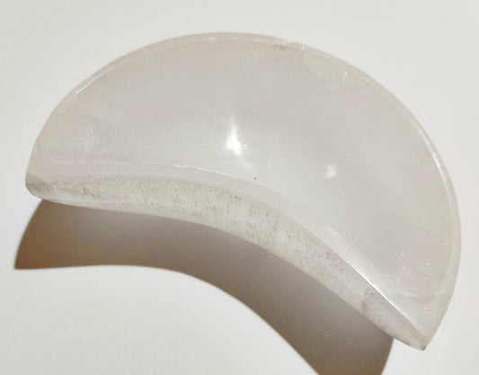 Large Selenite Crescent Moon Bowl