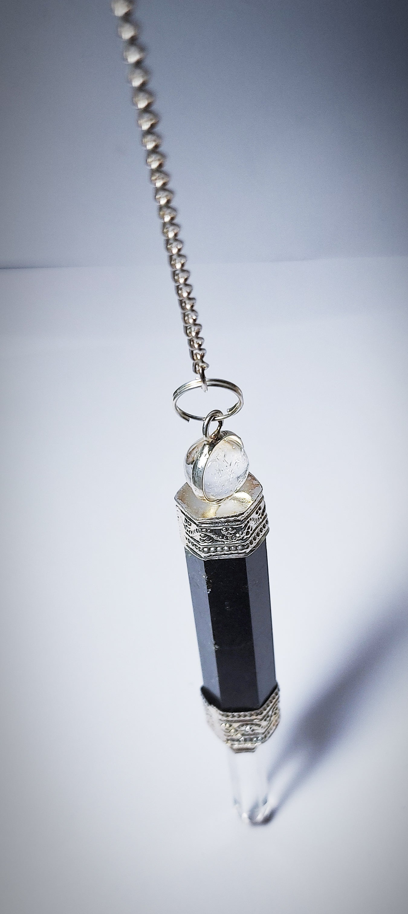 Wand Tourmaline and Clear Quartz Pendulum or Pendant
